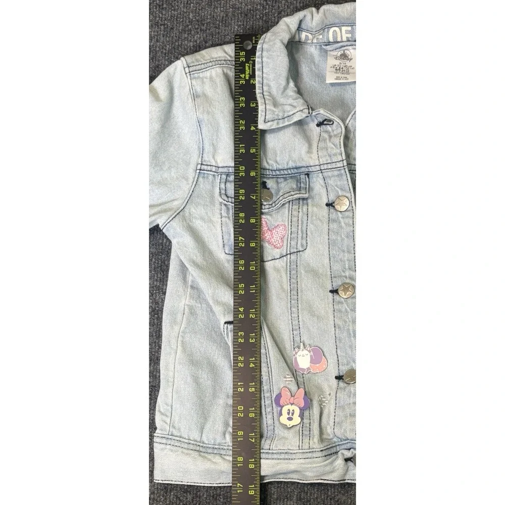 Disney Jean Jacket Girls Size 9/10 Denim Minnie Mouse Sequin &‎ Embroidered
